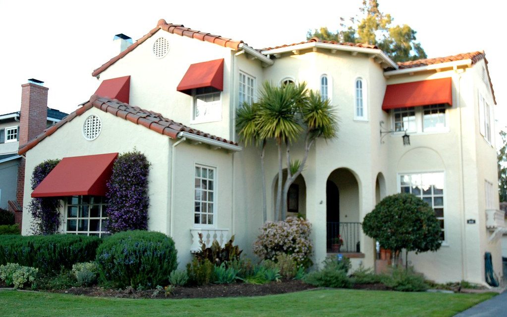 A Spanish-style house in a California neighborhood
