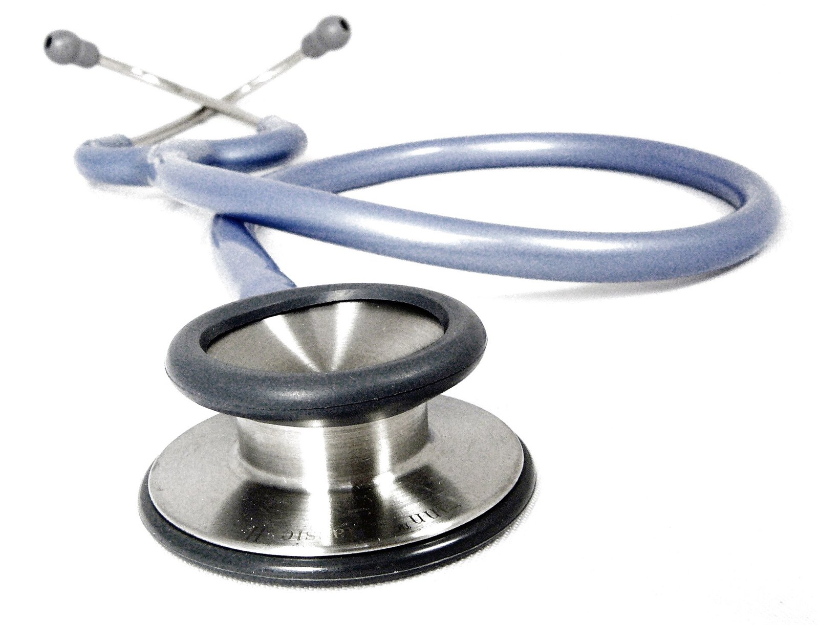 A doctor's stethoscope on a white background.