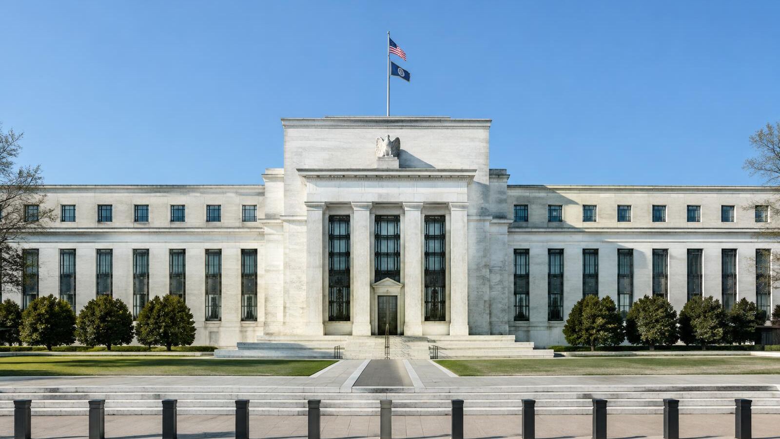 Marble facade of the Federal Reserve building in Washington