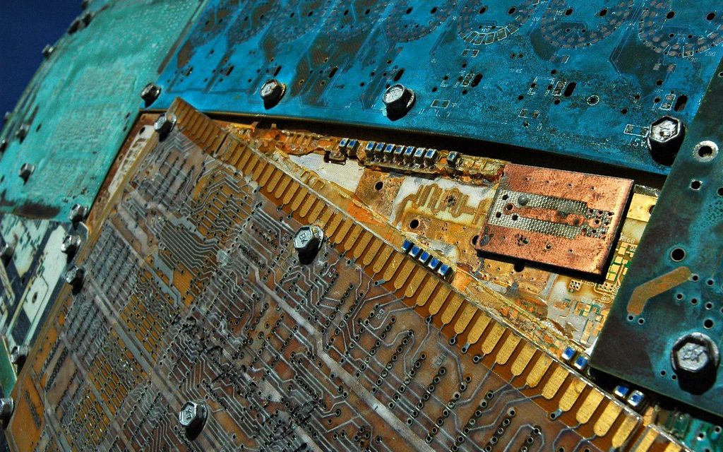 Close-up of a computer circuit board